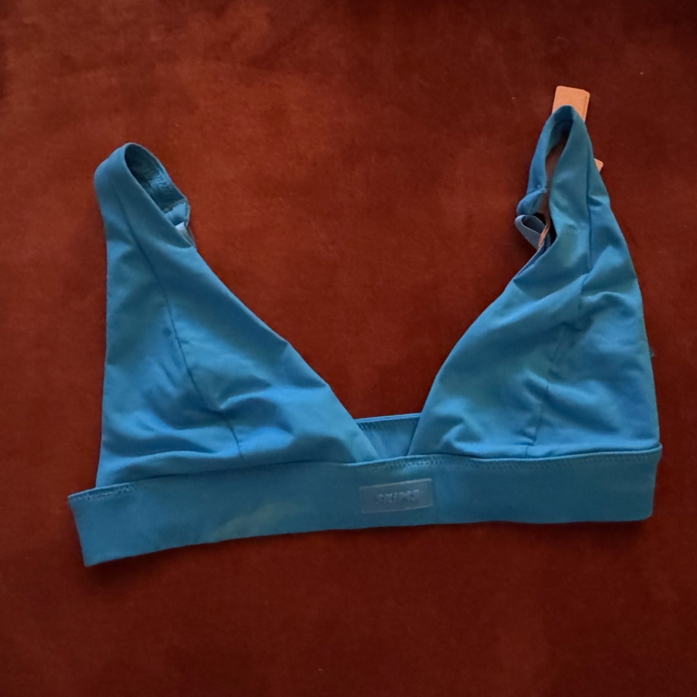 Skims Plunge Bikini Top - Blue